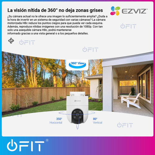 Combo X2 Camara Ezviz H8c 360 Full Hd Exterior Wifi Ofit