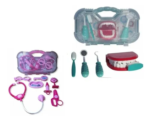 Maleta KIT Dentista Infantil Verde Paki TOYS 1270 - Ri Happy