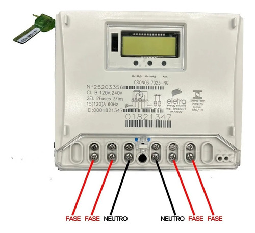 22 Unid. Medidor Energia Bifasico Com Neutro 110v/220v 100a
