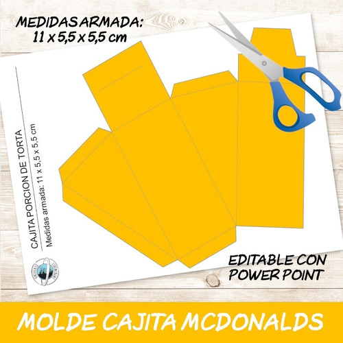 Kit Imprimible Molde Caja Porción De Torta Editable