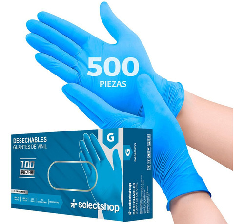 Guantes De Nitrilo Libre De Latex Sin Polvo Azul Negro Color Azul / G Unidades Por Envase 500