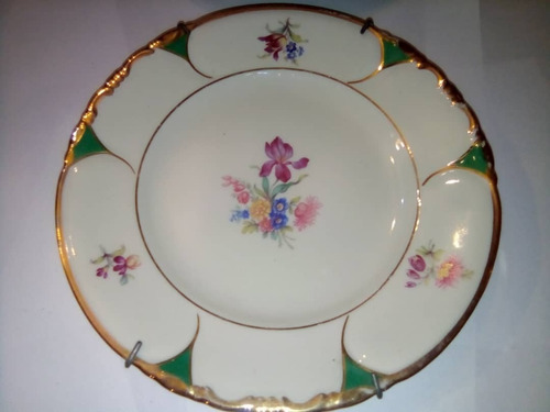 Antiguo Plato De Porcelana Japonesa Pintado A Mano Con Dibuj