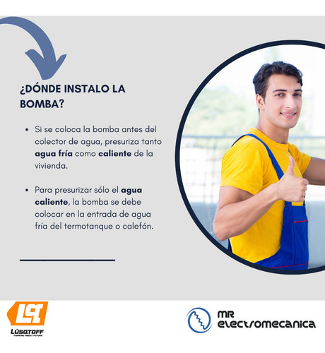 Imagen 7 de 10 de Bomba Presurizadora Lusqtoff 2 Baños / Duchas + Cocina + Lavadero Agua Termotanque O Calefón - Mayor Presión De Agua Lps
