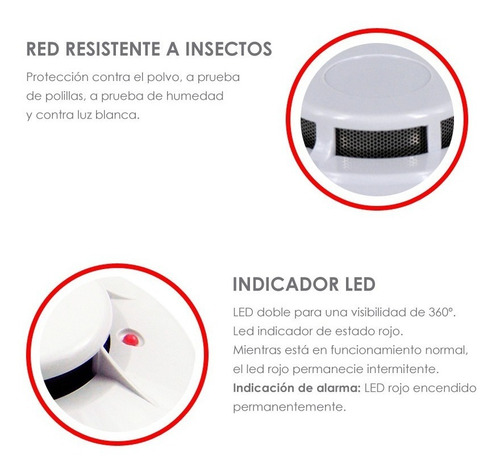 Detector Humo Fotoeléctrico 4 Hilos Centrales Incendio