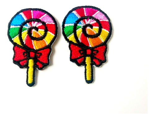 Th Set De 2 Minusculas. Mini Rainbow Sweet Lollipop Candy Li