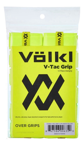 Volkl V Tac Tennis Overgrip 12 Unidad Amarillo Neon Neon)