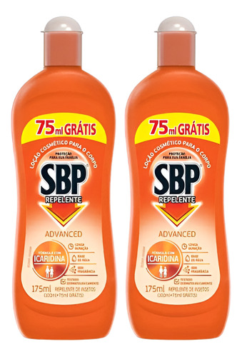 Repelente Corporal Sbp Advanced 175ml - Icaridina - Kit C/02