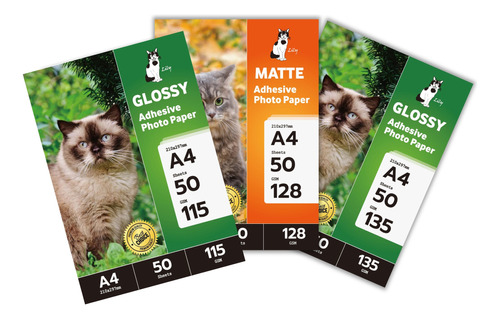 Papel Fotografico A4g Glossy Pack 50 Adhesivo