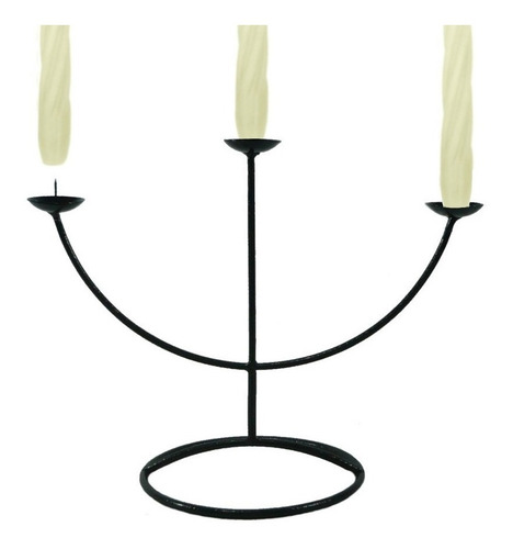 Imagem 4 de 5 de Castiçal 3 Arcos Porta Vela Branca Candelabro Decorativo