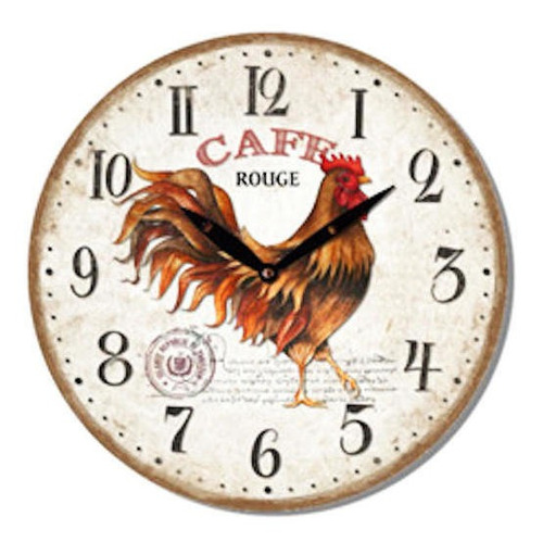 Reloj Mural Decorativo Vintage Gallo Rouge