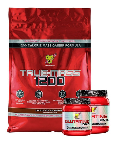 Bsn True Mass 10lb + Creatina Dna + Glutamina Dna