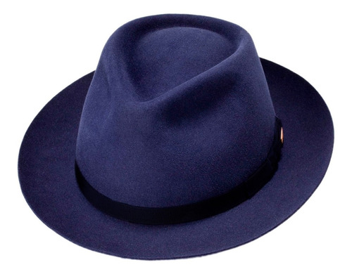 Sombrero Fedora De Moda Ala Plana En Paño Excelente Original