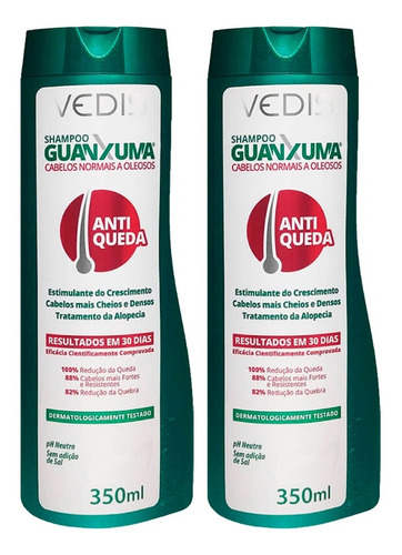 Shampoo Antiqueda Guanxuma Oleosos 2 X 350ml - Vedis