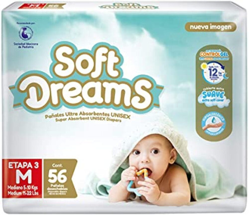 Pañal Soft Dreams Mediano 56 Pzas