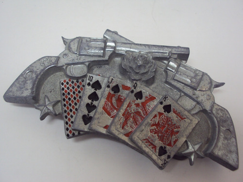 Imagen 2 de 10 de Un Joya , Hebilla Vaquera Guns And Roses And Cards Año 2003