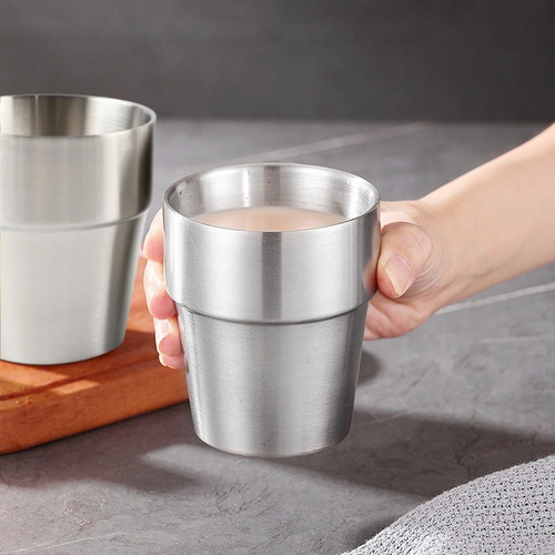 300ml Taza De Cerveza De Acero Inoxidable Vaso De Café 3pk