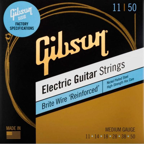 Gibson Cordas Guitarra 011.050 Brite Wire Reinforced Medium