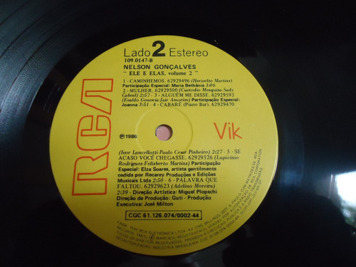 Lp Nelson Gonçalves Ele & Elas Vol 2 / Mpb (b2) (Usado)