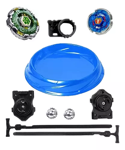 Kit Com 4 Peões Beyblade Metal + Lançador + Arena - Wild Top no