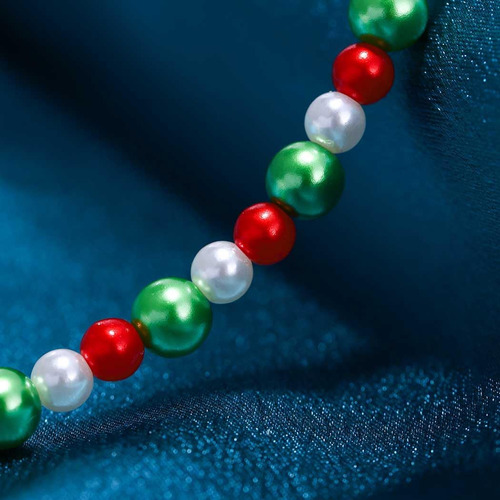 Yalice Collar De Perlas De Navidad, Gargantilla Colorida De