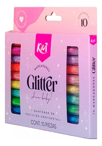 Kiut Glitter 10 Plumones (marcadores)