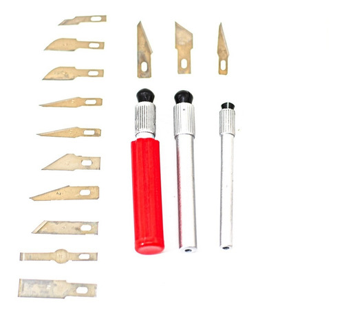 Imagen 2 de 6 de Set Cutter 13 Piezas Intercambiables Tipo Bisturi Tipo Mecha