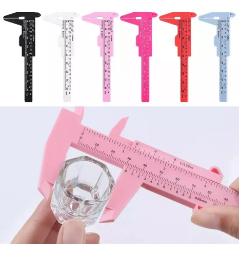 2 Regla Vernier Para Cejas+plantillas +cepillo Para Pestañas