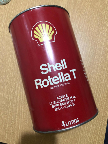 Antigua Lata Shell Aceite Rótella T Vacía 4 Lts