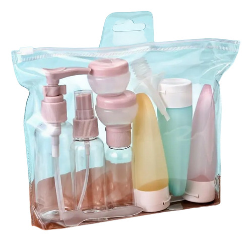 11 Botes Rellenables Con Bolsa De Almacenamiento Para Viaje Blanco