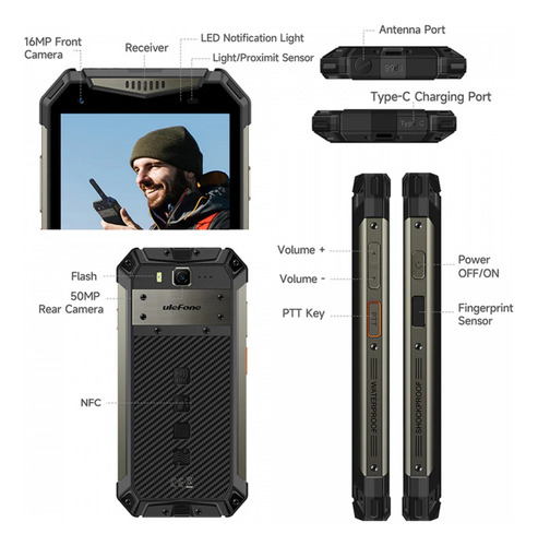 Ulefone Armor 20wt - Resistente, Ram 8 Gb, Rom 256 Gb
