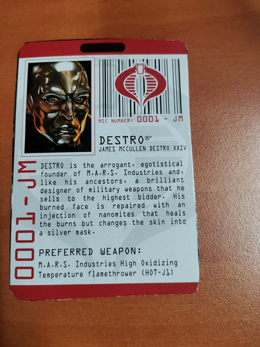 Destro V23 2009 G. I. Joe /cobra (Usado)