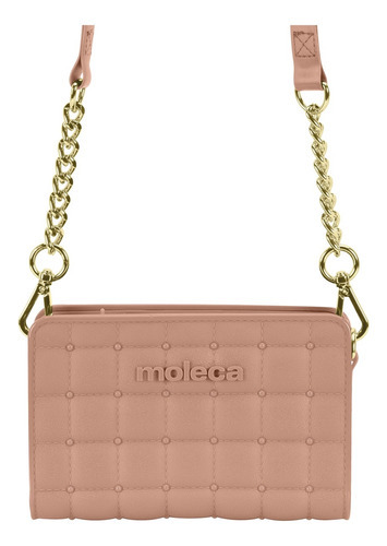 Bolsa Moleca Feminina Tiracolo Transversal De Luxo Casual Cor Nude