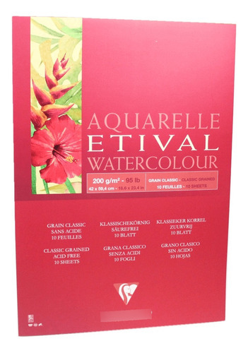 Bloco De Papel Para Aquarela Clairefontaine Etival A2 200g