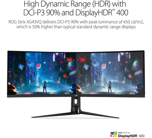 Monitor Gamer Curvo Asus Rog Strix Xg43vq Ultrawide 120hz