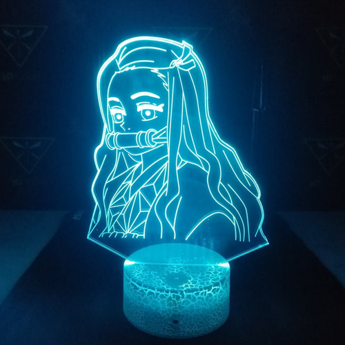 Imagen 4 de 11 de Lampara De Mesa Nezuko Kamado Base Agrietada