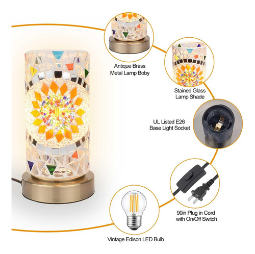Lámparas De Mesa De Cristal Colorido Estilo Bohemio