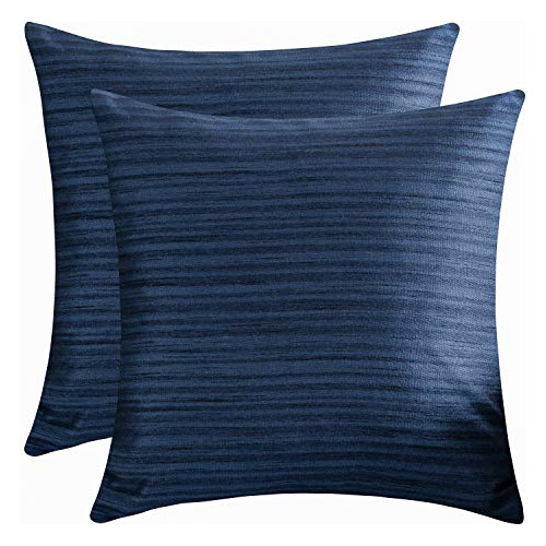 Fundas De Almohada Azul Marino (seda Artificial, 18x18 ...