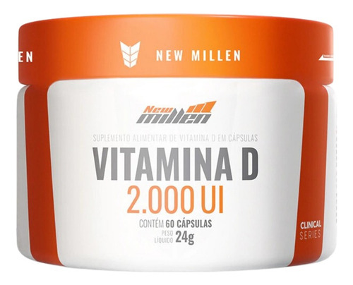 Vitamina D 2000ui New Millen Imunidade E Ossos Fortes- 60cps