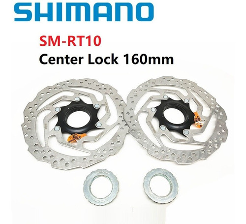 Par De Rotores Shimano Sm-r10 160mm Con Seguro Ruta Mtb