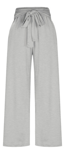 Pantalones Elásticos Con Cordones Color Talle Alto Wide-le 5