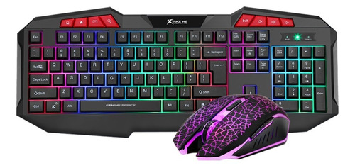 Combo Gamer Xrike Me Teclado Mouse 3200 Dpi Iluminado Usb