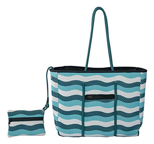 La Playa Neoprene Beach Tote (blue Nm17w