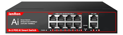 Ienron Conmutador Gigabit Poe, Conmutador Ethernet No Admini