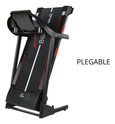 Cinta Caminadora Electrica Body Skull - Velocidad 16 Km/h - Inclinacion Automatica 15 Niv - Usuarios 150 Kg - Superficie 1300x450 Mm - Plegable - Con 6 Amortiguadores Sistema Anti Shock - 2733 Negra