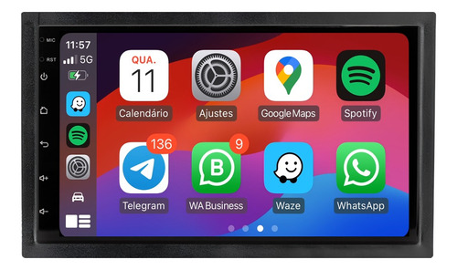 Multimidia Fox 2010/2014 Android 14 Carplay 4gb 64gb 7p