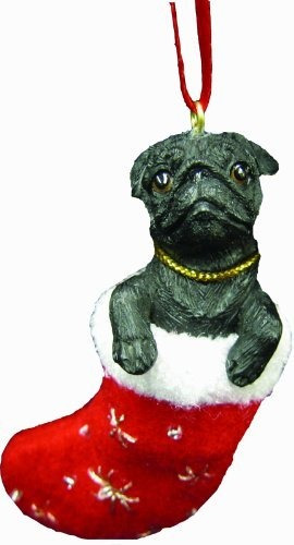 Adorno De Navidad De Pug Con El Detalle Pintado Y Cosido ...