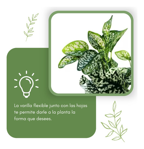 Planta Artificial De Escritorio Con Maceta Cónica + Piedras