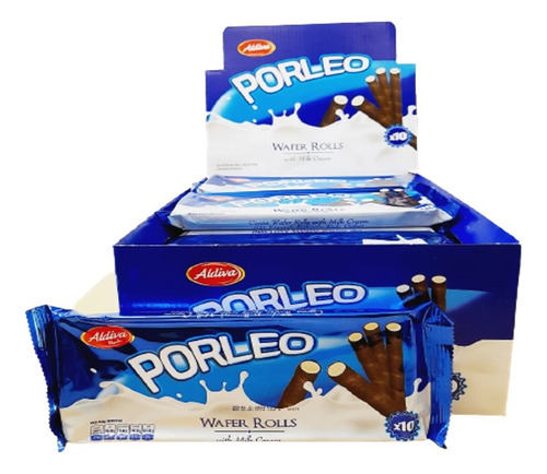 Porleo Wafer Rolls Barquillo De Chocolate X 24 Uds