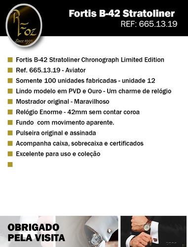 Fortis B-42 Stratoliner Chronograph Ed. Limitada A 100 Peças