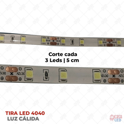 Imagen 3 de 6 de Tira Led Interior 12v 5m Recortable Con Eliminador